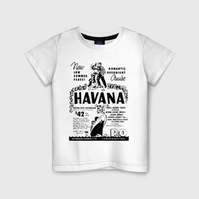 Детская футболка хлопок с принтом Куба афиша в Курске, 100% хлопок | круглый вырез горловины, полуприлегающий силуэт, длина до линии бедер | Тематика изображения на принте: cuba | havana | афиша | гавана | кастро | куба | кубинский | фидель | фидель кастро
