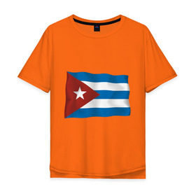 Мужская футболка хлопок Oversize с принтом Куба флаг в Курске, 100% хлопок | свободный крой, круглый ворот, “спинка” длиннее передней части | cuba | куба | куба афиша | кубинский флаг | республика куба | флаг | флаг кубы | флаги
