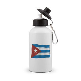 Бутылка спортивная с принтом Куба флаг в Курске, металл | емкость — 500 мл, в комплекте две пластиковые крышки и карабин для крепления | cuba | куба | куба афиша | кубинский флаг | республика куба | флаг | флаг кубы | флаги