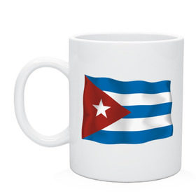 Кружка с принтом Куба флаг (5) в Курске, керамика | объем — 330 мл, диаметр — 80 мм. Принт наносится на бока кружки, можно сделать два разных изображения | че гевара