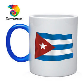 Кружка хамелеон с принтом Куба флаг (5) в Курске, керамика | меняет цвет при нагревании, емкость 330 мл | че гевара