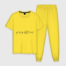Мужская пижама хлопок с принтом Формула любви математическая в Курске, 100% хлопок | брюки и футболка прямого кроя, без карманов, на брюках мягкая резинка на поясе и по низу штанин
 | для студентов | математика | математическая формула | студенты | формула | форула любви