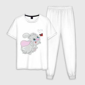 Мужская пижама хлопок с принтом Детская забава в Курске, 100% хлопок | брюки и футболка прямого кроя, без карманов, на брюках мягкая резинка на поясе и по низу штанин
 | бабочка