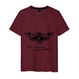 Мужская футболка хлопок с принтом Бабочка. Молчание ягнят в Курске, 100% хлопок | прямой крой, круглый вырез горловины, длина до линии бедер, слегка спущенное плечо. | Тематика изображения на принте: бабочка