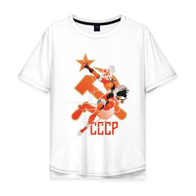 Мужская футболка хлопок Oversize с принтом Cosmo (2) в Курске, 100% хлопок | свободный крой, круглый ворот, “спинка” длиннее передней части | звезда | коммунизм | серп и молот | советский | социализм | союз | ссср