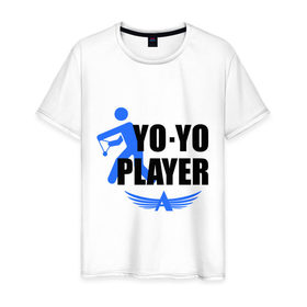 Мужская футболка хлопок с принтом Aero yo(2) в Курске, 100% хлопок | прямой крой, круглый вырез горловины, длина до линии бедер, слегка спущенное плечо. | aero yo | yo yo | yo yo player | игрушка йо йо | йо йо