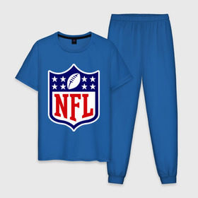 Мужская пижама хлопок с принтом NFL в Курске, 100% хлопок | брюки и футболка прямого кроя, без карманов, на брюках мягкая резинка на поясе и по низу штанин
 | американский футбол | регби
