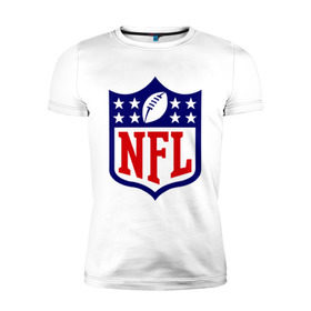 Мужская футболка премиум с принтом NFL в Курске, 92% хлопок, 8% лайкра | приталенный силуэт, круглый вырез ворота, длина до линии бедра, короткий рукав | американский футбол | регби