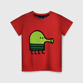 Детская футболка хлопок с принтом doodle jump в Курске, 100% хлопок | круглый вырез горловины, полуприлегающий силуэт, длина до линии бедер | дудл джамп