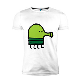 Мужская футболка премиум с принтом doodle jump в Курске, 92% хлопок, 8% лайкра | приталенный силуэт, круглый вырез ворота, длина до линии бедра, короткий рукав | дудл джамп