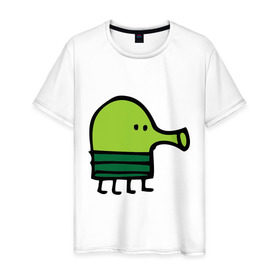 Мужская футболка хлопок с принтом doodle jump в Курске, 100% хлопок | прямой крой, круглый вырез горловины, длина до линии бедер, слегка спущенное плечо. | дудл джамп