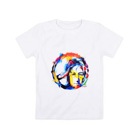 Детская футболка хлопок с принтом John Lennon - Peace в Курске, 100% хлопок | круглый вырез горловины, полуприлегающий силуэт, длина до линии бедер | 60е | lennon | mc cartney | битлз | битлс | битлы | леннон | ленон | маккартни | ретро