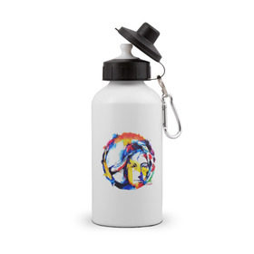 Бутылка спортивная с принтом John Lennon - Peace в Курске, металл | емкость — 500 мл, в комплекте две пластиковые крышки и карабин для крепления | 60е | lennon | mc cartney | битлз | битлс | битлы | леннон | ленон | маккартни | ретро