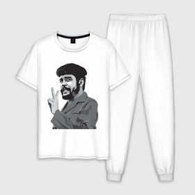 Мужская пижама хлопок с принтом Peace Che Guevara в Курске, 100% хлопок | брюки и футболка прямого кроя, без карманов, на брюках мягкая резинка на поясе и по низу штанин
 | че гевара