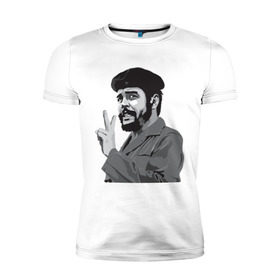 Мужская футболка премиум с принтом Peace Che Guevara в Курске, 92% хлопок, 8% лайкра | приталенный силуэт, круглый вырез ворота, длина до линии бедра, короткий рукав | Тематика изображения на принте: че гевара