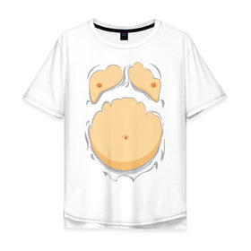 Мужская футболка хлопок Oversize с принтом Пивной живот в Курске, 100% хлопок | свободный крой, круглый ворот, “спинка” длиннее передней части | р рванная