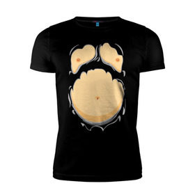 Мужская футболка премиум с принтом Пивной живот в Курске, 92% хлопок, 8% лайкра | приталенный силуэт, круглый вырез ворота, длина до линии бедра, короткий рукав | р рванная