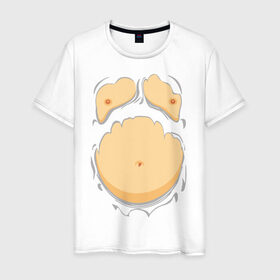 Мужская футболка хлопок с принтом Пивной живот в Курске, 100% хлопок | прямой крой, круглый вырез горловины, длина до линии бедер, слегка спущенное плечо. | р рванная