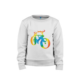 Детский свитшот хлопок с принтом Велобуквы полноцвет в Курске, 100% хлопок | круглый вырез горловины, эластичные манжеты, пояс и воротник | Тематика изображения на принте: алфавит | буквы | велосипед