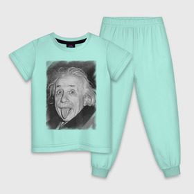 Детская пижама хлопок с принтом Энштейн язык в Курске, 100% хлопок |  брюки и футболка прямого кроя, без карманов, на брюках мягкая резинка на поясе и по низу штанин
 | einstein | высунутый язык | знаменитость | знаменитые личности | ученый | физик | эйнштейн | язык
