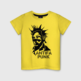 Детская футболка хлопок с принтом Antifa punk в Курске, 100% хлопок | круглый вырез горловины, полуприлегающий силуэт, длина до линии бедер | антифа | антифа панк | антифашизм | антифашистское движение | одесса | против фашизма | фашизм