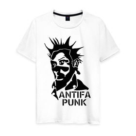 Мужская футболка хлопок с принтом Antifa punk в Курске, 100% хлопок | прямой крой, круглый вырез горловины, длина до линии бедер, слегка спущенное плечо. | антифа | антифа панк | антифашизм | антифашистское движение | одесса | против фашизма | фашизм
