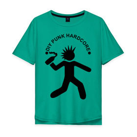 Мужская футболка хлопок Oversize с принтом DIY punk hardcore в Курске, 100% хлопок | свободный крой, круглый ворот, “спинка” длиннее передней части | 