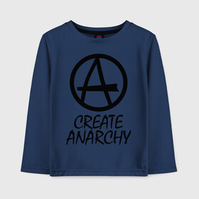 Детский лонгслив хлопок с принтом Create anarchy в Курске, 100% хлопок | круглый вырез горловины, полуприлегающий силуэт, длина до линии бедер | Тематика изображения на принте: heavy metal | metal | muse | pank | punk | rock | trash metal | альтернатива | анархия | квартет | лица | метал | панк | рок | рок группа | рок группы | трэш метал | хеви метал