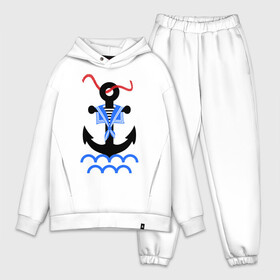 Мужской костюм хлопок OVERSIZE с принтом морской якорь в Курске,  |  | волны | канат | капитан | катер | корабль | море | моряк | плавание | порт | пристань | река | судоходный | тельняшка