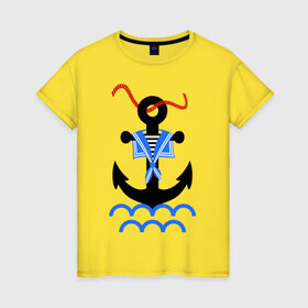 Женская футболка хлопок с принтом морской якорь в Курске, 100% хлопок | прямой крой, круглый вырез горловины, длина до линии бедер, слегка спущенное плечо | волны | канат | капитан | катер | корабль | море | моряк | плавание | порт | пристань | река | судоходный | тельняшка