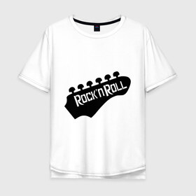 Мужская футболка хлопок Oversize с принтом Rock-n-roll в Курске, 100% хлопок | свободный крой, круглый ворот, “спинка” длиннее передней части | гитара