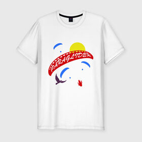 Мужская футболка премиум с принтом Paraglider в Курске, 92% хлопок, 8% лайкра | приталенный силуэт, круглый вырез ворота, длина до линии бедра, короткий рукав | extreme | paraglider | воздушный | параплан | парапланерист | экстрим | экстримал