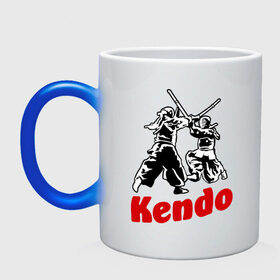 Кружка хамелеон с принтом Кендо фектование в Курске, керамика | меняет цвет при нагревании, емкость 330 мл | kendo | russia | борьба | восточные | единоборства | самурай | самурайский | синай | спорт | фехтование