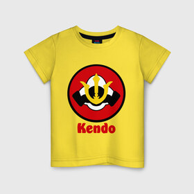 Детская футболка хлопок с принтом Кендо эмблема в Курске, 100% хлопок | круглый вырез горловины, полуприлегающий силуэт, длина до линии бедер | kendo | russia | борьба | восточные | единоборства | самурайский | спорт | фехтование