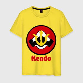 Мужская футболка хлопок с принтом Кендо эмблема в Курске, 100% хлопок | прямой крой, круглый вырез горловины, длина до линии бедер, слегка спущенное плечо. | Тематика изображения на принте: kendo | russia | борьба | восточные | единоборства | самурайский | спорт | фехтование
