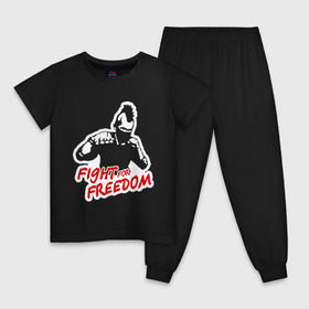Детская пижама хлопок с принтом Fight for freedom (Hardcore Punk) в Курске, 100% хлопок |  брюки и футболка прямого кроя, без карманов, на брюках мягкая резинка на поясе и по низу штанин
 | fight for freedom | freedom | hardcore | hardcore punk | борец за свободу | панк | свобода | фридом