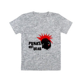 Детская футболка хлопок с принтом Punks not dead (1) в Курске, 100% хлопок | круглый вырез горловины, полуприлегающий силуэт, длина до линии бедер | Тематика изображения на принте: punks | панк | панк не умрет | стиль панк