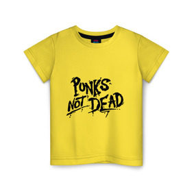 Детская футболка хлопок с принтом Punks not dead в Курске, 100% хлопок | круглый вырез горловины, полуприлегающий силуэт, длина до линии бедер | Тематика изображения на принте: punks | панк | панк не умрет | стиль панк