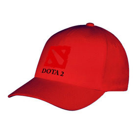 Бейсболка с принтом Logo Dota 2 в Курске, 100% хлопок | классический козырек, металлическая застежка-регулятор размера | Тематика изображения на принте: dota | dota 2 | media | дота | дота 2 | игры | компьютерные игры