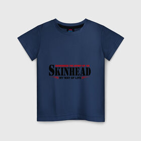 Детская футболка хлопок с принтом Skinhead. Spirit of 69 в Курске, 100% хлопок | круглый вырез горловины, полуприлегающий силуэт, длина до линии бедер | hardcore | skinhead | бритая голова | мой путь жизни | скинхед | скинхэд | хард кор