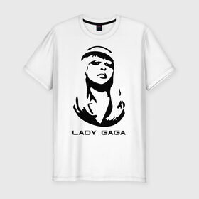 Мужская футболка премиум с принтом Gaga в Курске, 92% хлопок, 8% лайкра | приталенный силуэт, круглый вырез ворота, длина до линии бедра, короткий рукав | lady gaga | гага | леди gaga | леди гага | лицо леди gaga | лицо леди гага | образ леди гага