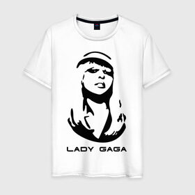 Мужская футболка хлопок с принтом Gaga в Курске, 100% хлопок | прямой крой, круглый вырез горловины, длина до линии бедер, слегка спущенное плечо. | Тематика изображения на принте: lady gaga | гага | леди gaga | леди гага | лицо леди gaga | лицо леди гага | образ леди гага