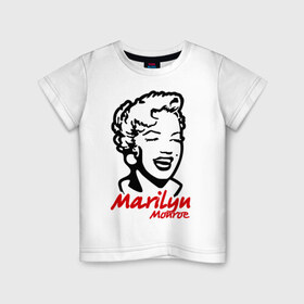 Детская футболка хлопок с принтом Marilyn Monroe (Мэрилин Монро) в Курске, 100% хлопок | круглый вырез горловины, полуприлегающий силуэт, длина до линии бедер | Тематика изображения на принте: 