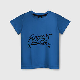 Детская футболка хлопок с принтом Straight edge (sXe)1 в Курске, 100% хлопок | круглый вырез горловины, полуприлегающий силуэт, длина до линии бедер | heavy metal | metal | rock | trash metal | метал | металл | рок | трэш метал | хеви метал
