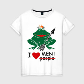Женская футболка хлопок с принтом Царевна-лягушка в Курске, 100% хлопок | прямой крой, круглый вырез горловины, длина до линии бедер, слегка спущенное плечо | 