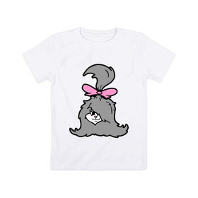 Детская футболка хлопок с принтом Милая собачонка в Курске, 100% хлопок | круглый вырез горловины, полуприлегающий силуэт, длина до линии бедер | бантик | зверушка | песик | собака | собачка | шерсть | щенок | щеночек