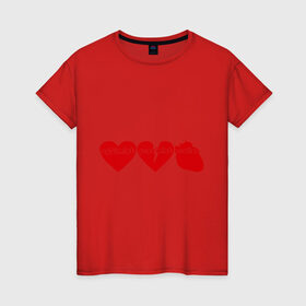 Женская футболка хлопок с принтом Оптимист, пессимист, реалист в Курске, 100% хлопок | прямой крой, круглый вырез горловины, длина до линии бедер, слегка спущенное плечо | любовь | настроение | о жизни | отношение к жизни | сердечки | сердца | сердце | эмоции