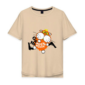 Мужская футболка хлопок Oversize с принтом Хомяк гангстер в Курске, 100% хлопок | свободный крой, круглый ворот, “спинка” длиннее передней части | gangsta | gangsta hamster | гангстер | ганста хомяк | грызуны | домашние животные | животные | хомяк | хомячок