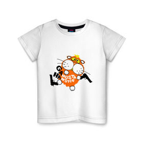 Детская футболка хлопок с принтом Хомяк гангстер в Курске, 100% хлопок | круглый вырез горловины, полуприлегающий силуэт, длина до линии бедер | gangsta | gangsta hamster | гангстер | ганста хомяк | грызуны | домашние животные | животные | хомяк | хомячок