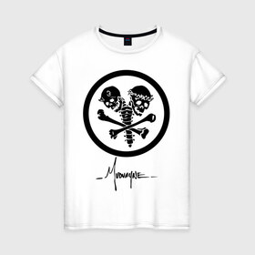 Женская футболка хлопок с принтом Mudvayne (logo) в Курске, 100% хлопок | прямой крой, круглый вырез горловины, длина до линии бедер, слегка спущенное плечо | hardcore | metal | rock | метал | рок | рок группа | рок группы | рок музыка | хард
